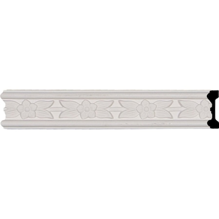 Ekena Millwork 1 7/8"H x 5/8"P x 94 1/2"L, (2 5/8" Repeat), Flower Chair Rail CHA01X01FL